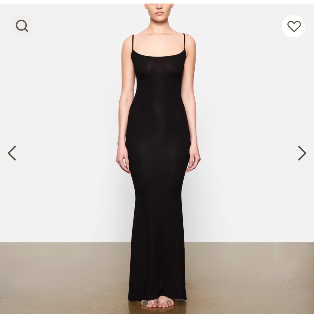 Soft lounge black skims dress